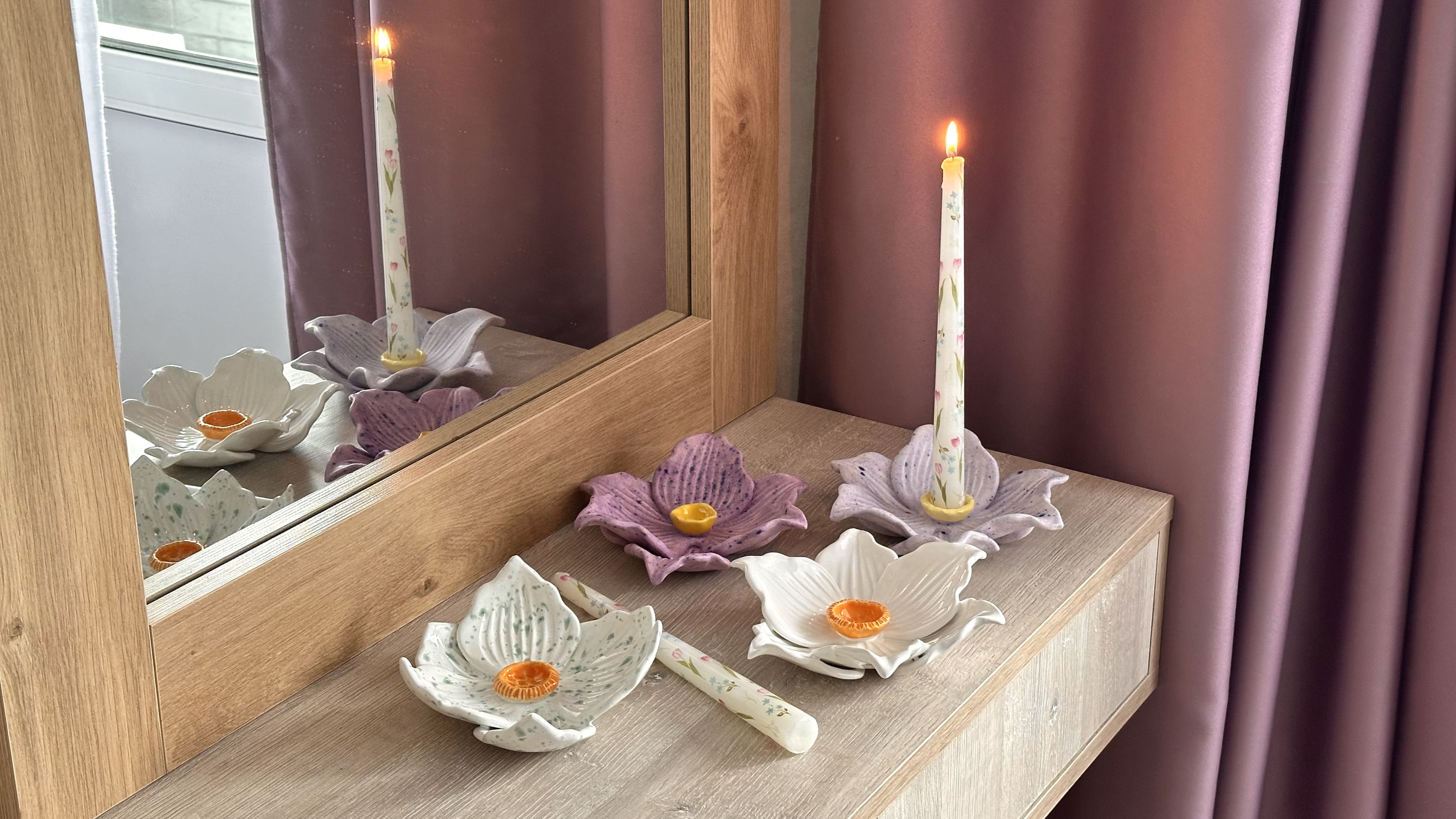 Пара подсвечников "Цветы" (10+) фото 2